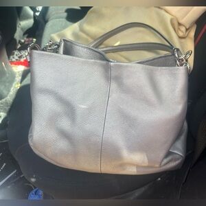 Coach Metallic Gray Shoulder Bag